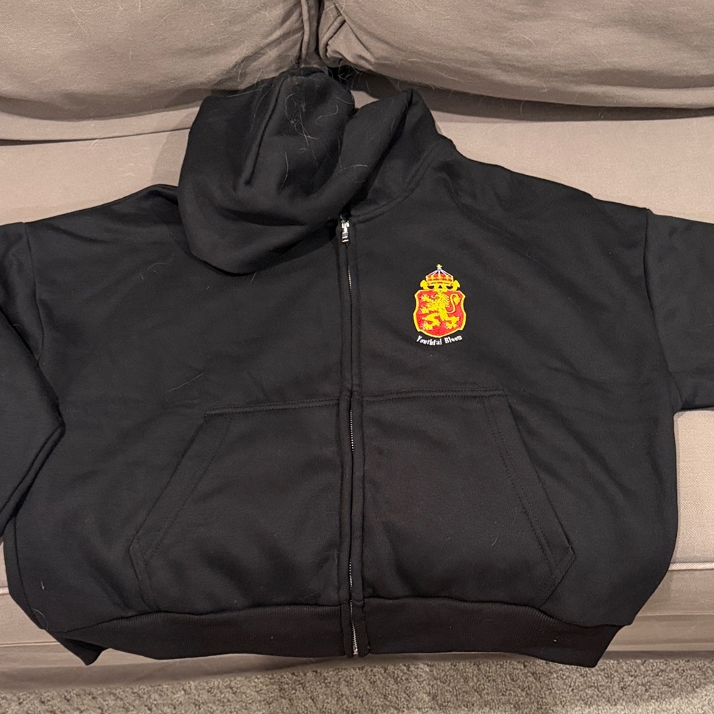 Youthfulbloom Black Zip-Up Hoodie
